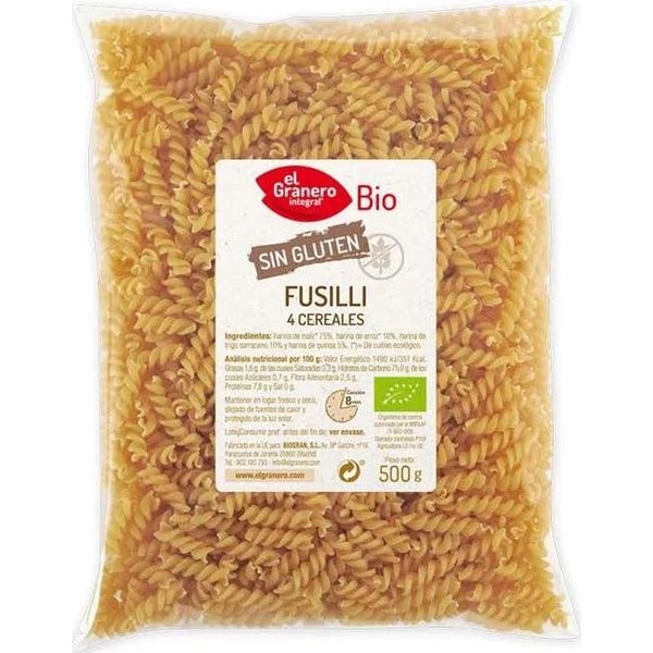 Granero Fusilli 4 Cereales Sin Gluten Bio 500 G-image