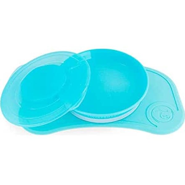 Twistshake Set Click-Mat Mini Azul + Plato-image