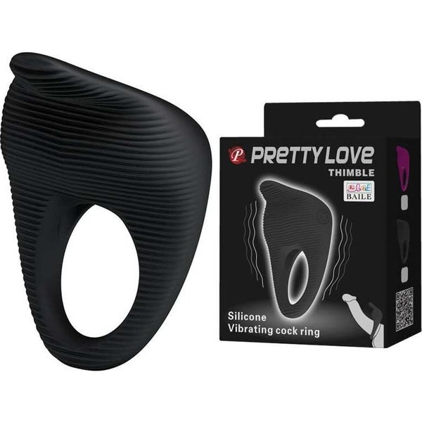 Pretty Love Anillo Vibrador Thimble Negro 1 Ud-image