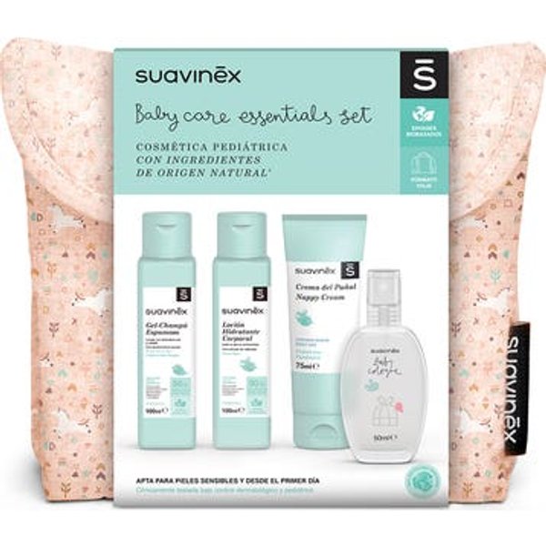Suavinex Pack Neceser Tela Baby Care Essentials Rosa + 4 Productos-image