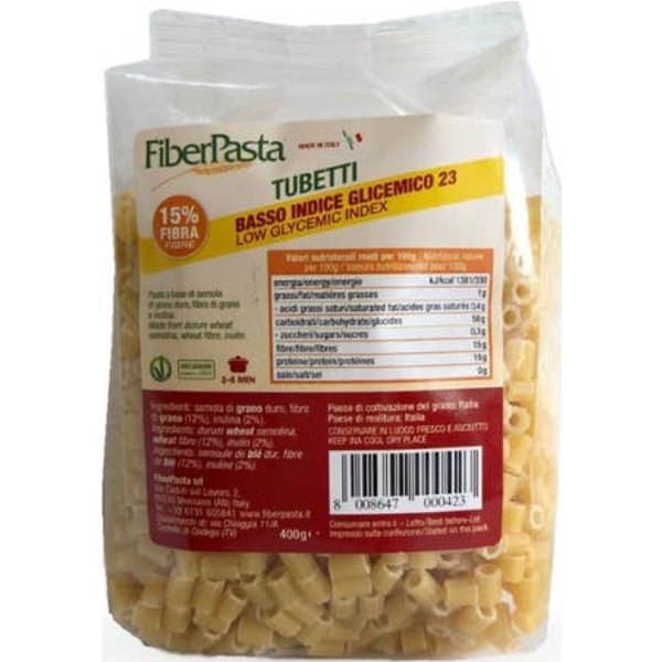 Fiberpasta ÍNdice GlucéMico Bajo Tubetti 400 G-image