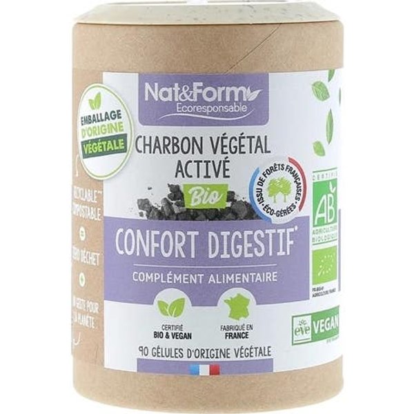 Nat&Form Charbon Vegetale Confort Digestive 90 Caps-image