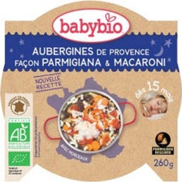 Plato De Buenas Noches OrgáNico Babybio Verdurasitaliano Y Parmesano En 15 Meses 260G-image