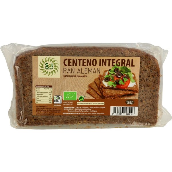 Solnatural Pan AlemáN Centeno Int Bio 500G-image