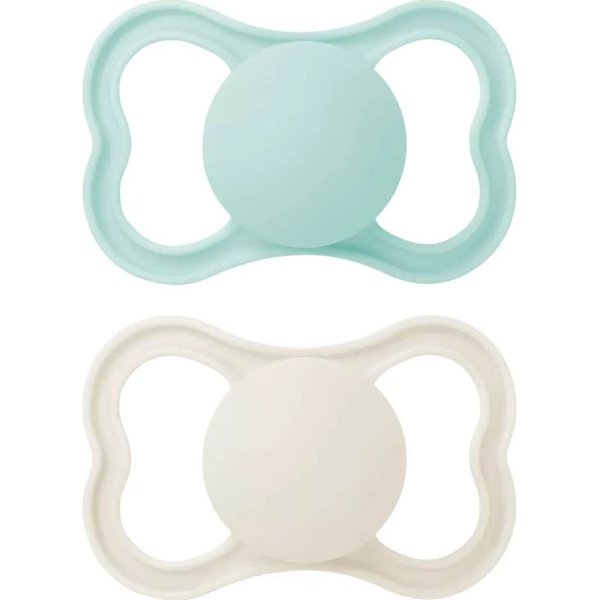 Mam Supreme Pack Chupetes Silicona +6M Neutro Y Azul 2Uds-image
