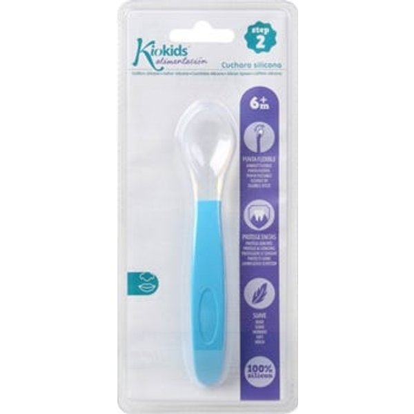 Kiokids Cuchara Step 2 Silicona Para Bebé Azul 1 Ud-image