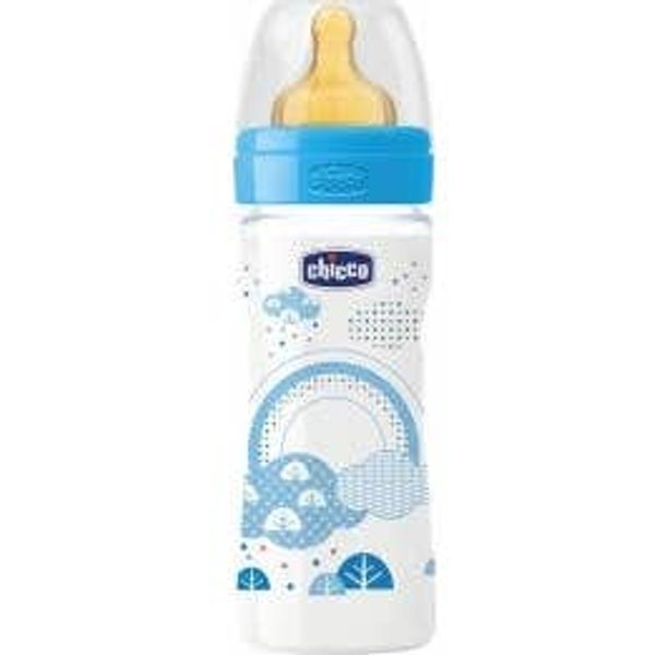 Biberon Silicona 250Ml Azul Flujo Medio 2M+-image