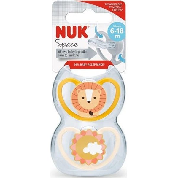 Nuk Space Chupete LeóN Sol 6-18 Silicona 2Uds-image