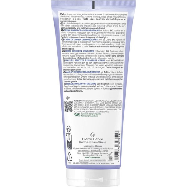 Klorane Crema Limpiadora Desmaquillante Aciano Bio 200 Ml-image