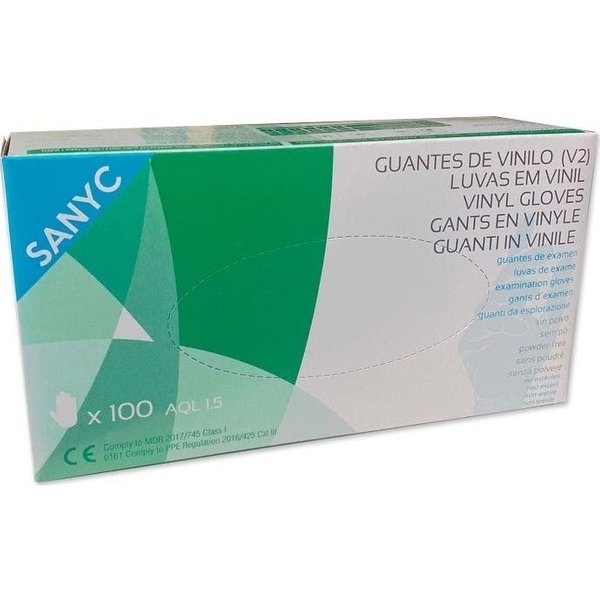 Sanyc Guante Vinilo Newmark Sin Polvo Talla PequeñA 100Uds-image