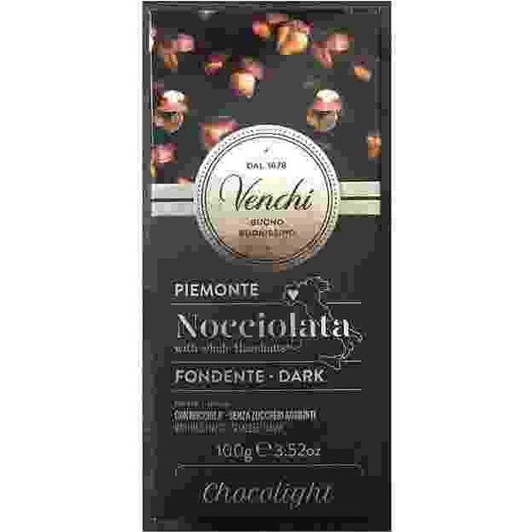 Venchi Chocolight Barra De Chocolate Negro Avellanas 100 G-image
