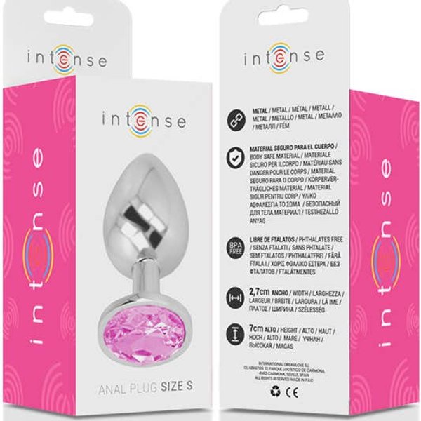 Intense Plug Anal Metal Con Cristal Rosa Talla S 1Ud-image