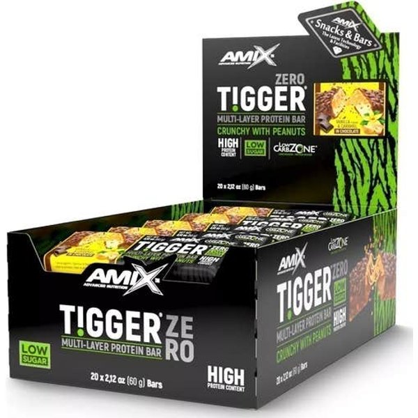 Amix Tigger Zero Protein Bar Vainilla Caramelo 20X60G-image