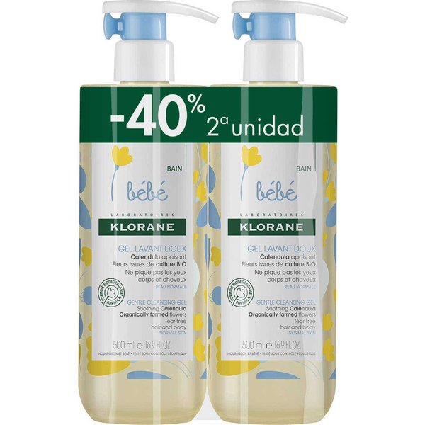 Klorane Bebé Gel Limpiador Suave 2X500Ml-image