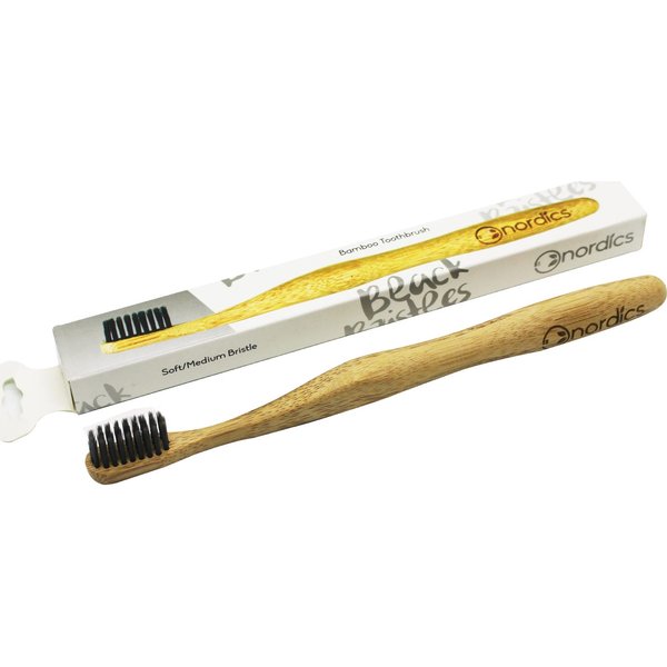 Nordics Cepillo De Dientes 100 % Biodegradable De Bambú Con CarbóN-image