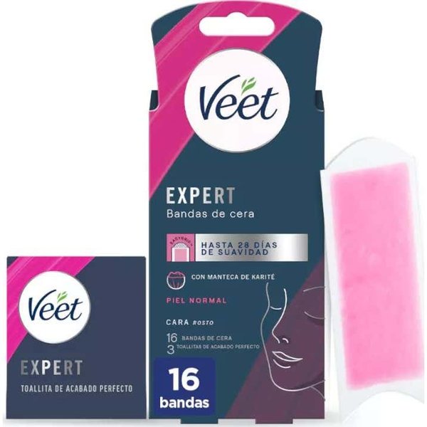 Veet Expert Bandas De Cera Depilatoria Facial Piel Normal 16Uds-image