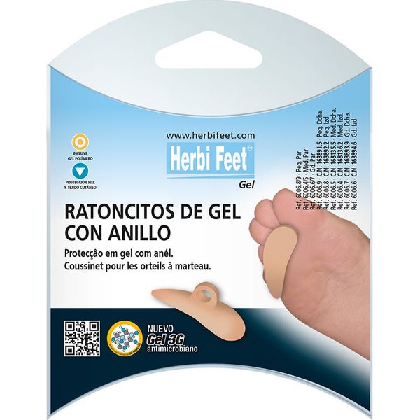 Herbifeet Ratoncillo Gel Con Anillo T-S Derecho 1Ud-image
