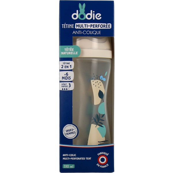 Dodie BiberóN Tetina Multiperforada Flujo 3 +6 M Azul 330 Ml-image