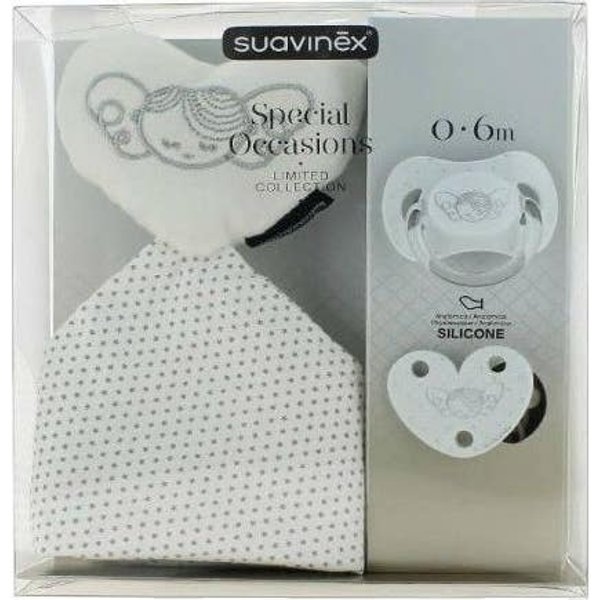 Suavinex Pack Special Occasions Chupete Silicona 0-6M + Sujetachupetes Love + Doudou-image