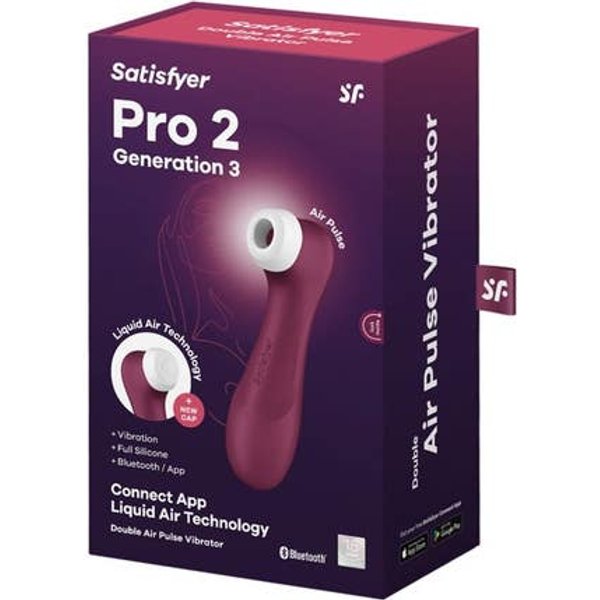 Satisfyer Pro 2 Generation 3 Double Air Pulse App Red Wine 1Ud-image