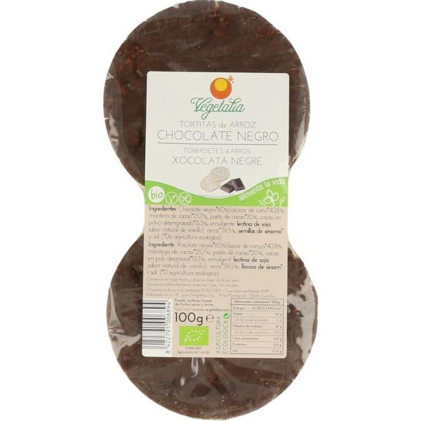Vegetalia Tortitas De Arroz Chocolate Negro Bio 100 G-image