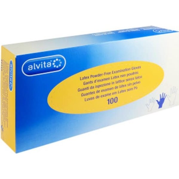 Guante De Examen Alvita LáTex Sin Polvo Talla S 100Uts-image