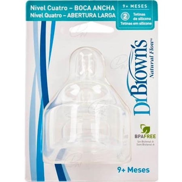 Dr Brown Bebe Tetina Silicona +9 Meses Boca Ancha N4 1Ud-image