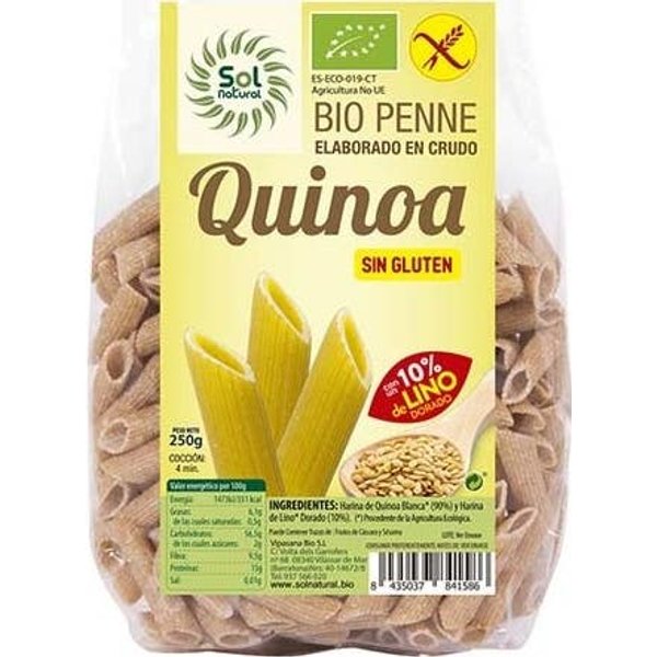Solnatural Macarrones Quinoa Lino Bio Sin Gluten 250G-image