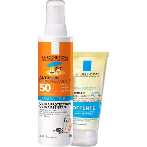 LA Roche-Posay Anthelios Dermo-Pediatrics Spray Invisible SPF50+ 200 Ml + Lipikar Aceite Lavante Ap+ 100 Ml-image