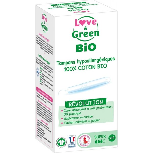 love & green Tampones HipoalergéNicos Revolution Super 14Uds-image