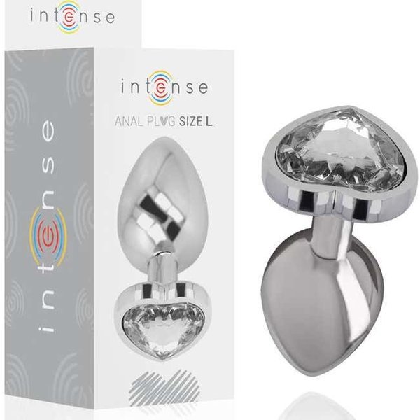 Intense Anal Plug CorazóN Cristal Gris Talla L 1Ud-image