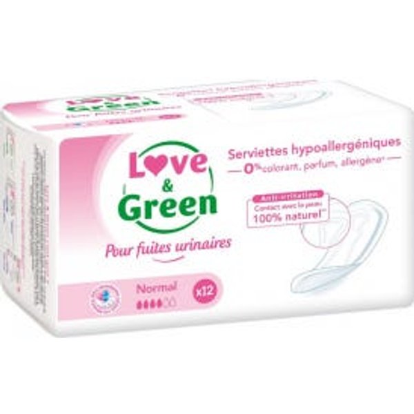 Love & Green Toallas HipoalergéNicas Incontinencia Normal 12Uds-image