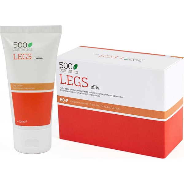 500 Cosmetics Piernas Para Varices 60 Caps + Crema 75 Ml Pack-image