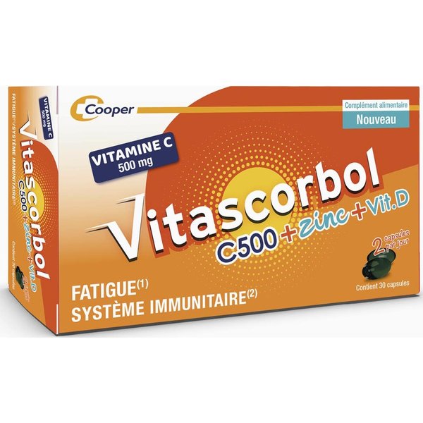Vitascorbol Vitamina C 500 + Zinc + Vitamina D 30Caps-image