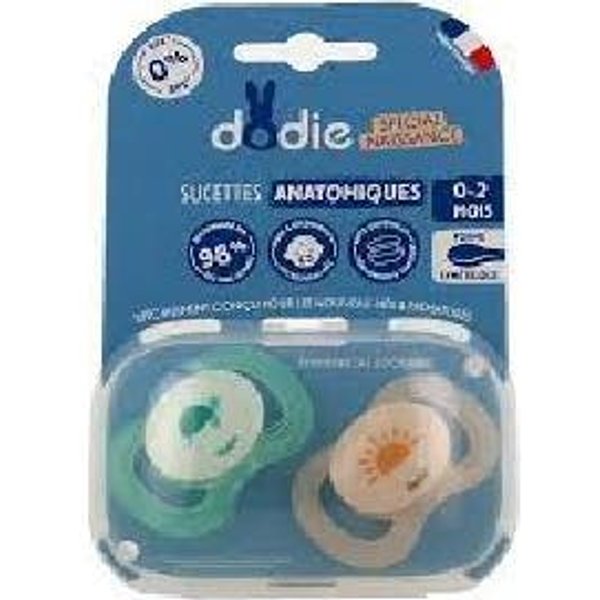 Dodie Chupete AnatóMico Silicona 0-2M Bebé Tortuga 2Uds-image