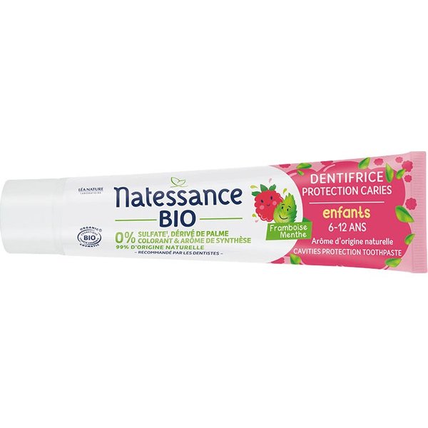 Natessance DentíFrico Caries NiñOs 6-12A Frambuesa Menta 75Ml-image