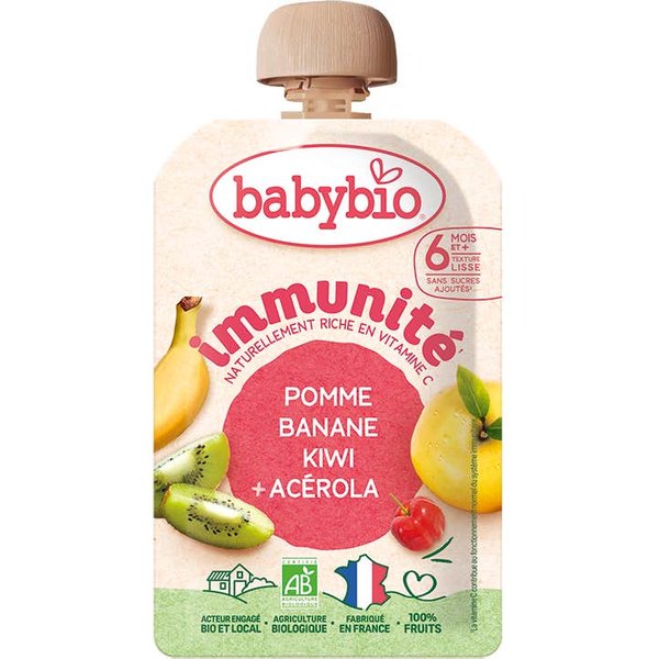 BabyBio Inmunidad Manzana PláTano Kiwi Acerola +6M 100 G-image