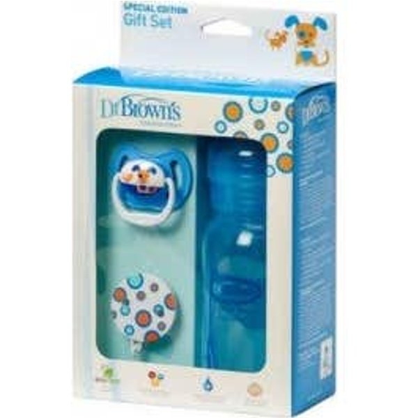 Dr Browns Pack Azul BiberóN 270Ml + Chupete + Broche-image