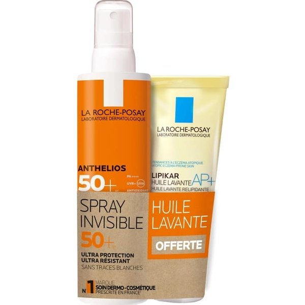 La Roche Posay Anthelios Spray Invisible SPF50 200Ml + Lipikar Huile Lavante Ap+ 100Ml-image