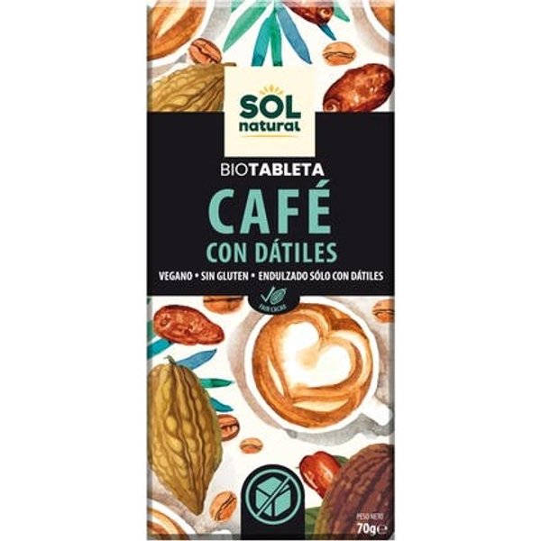 Solnatural Vegan Chocolate With Coffee And Bio Dates 70 G-image