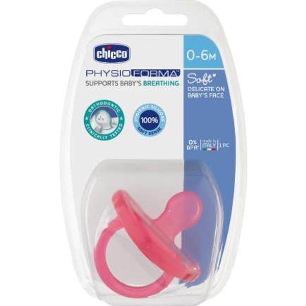 Chicco Chupete Physioforma Soft Orthodontic Silicona +0M Rosa 1Ud-image