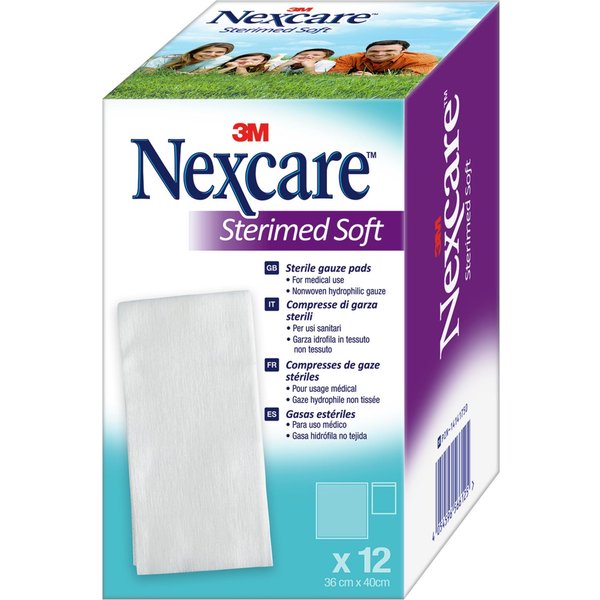 3M Nexcare Sterimed Soft Gasa Esteril Tejido Sin Tejer 18 Cm X 40 Cm 12 U-image