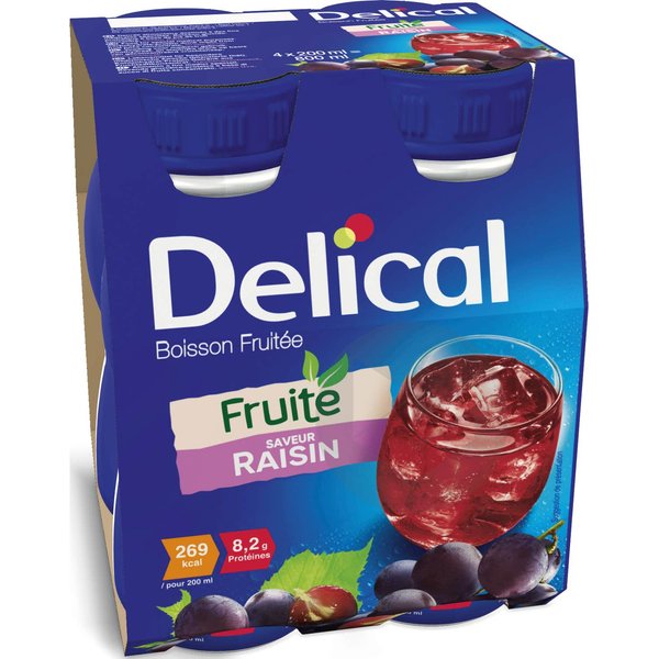 Delical Bebida Afrutada Uva 4X200Ml-image