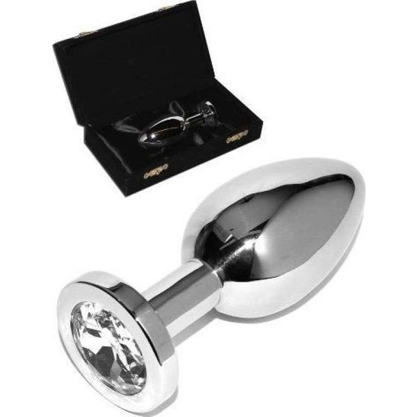 Metal Hard Anal Plug Diamond Transparente Small 5.71Cm 1Ud-image