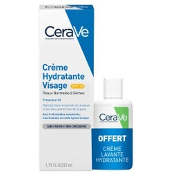 Cerave® Crema Facial SPF30 52Ml + Crema Limpiadora 20Ml-image