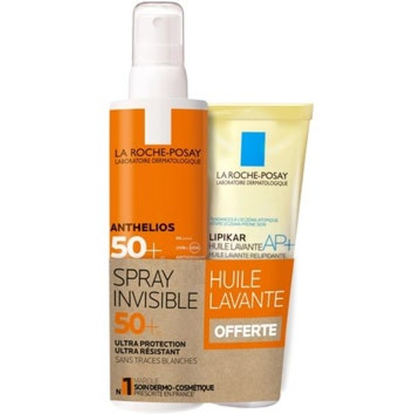 La Roche Posay Anthelios Spray Invisible SPF50 200Ml + Lipikar Huile Lavante Ap+ 100Ml-image