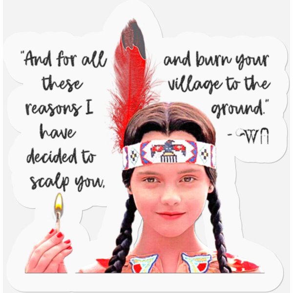 Wednesday Addams Family Values Native American Embroidered - Wednesday Addams - Stickers-image