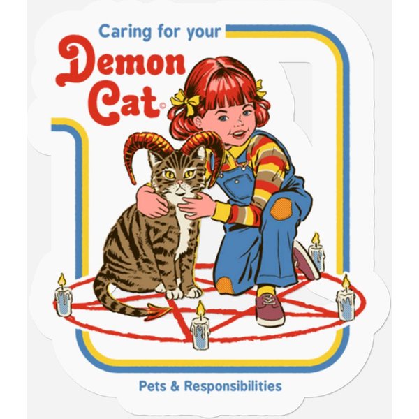 Caring For Your Demon Cat - Cats - Stickers-image