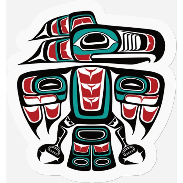 Haida Tlingit Native Raven Totem Stickers-image