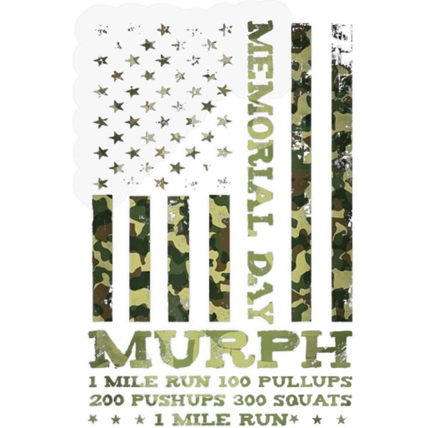 Usa Flag Camo Murph Challenge Memorial Day Wod Workout 2021 Stickers-image